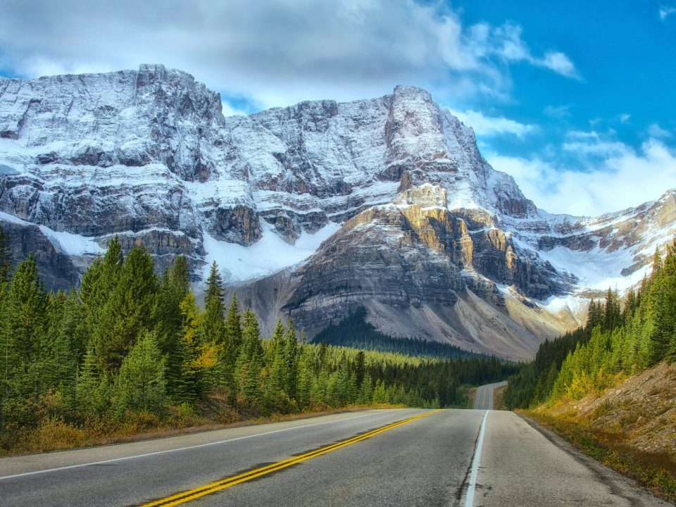 road ahead to mountains